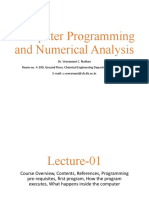 Computer Programming and Numerical Analysis