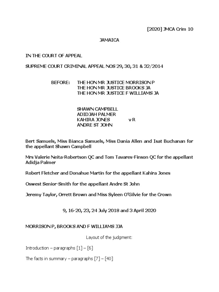 Appeal Judgment: Shawn Campbell et al. | PDF | Relevance (Law ...