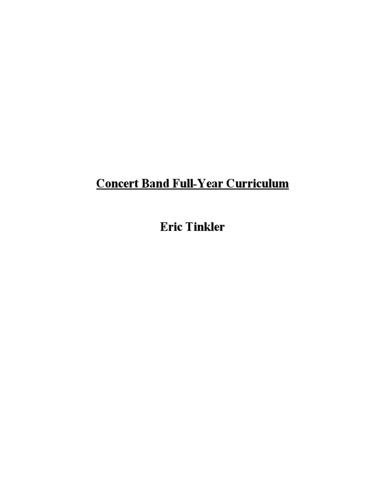 Concert Band FullYear Curriculum PDF Rhythm Rubric (Academic)