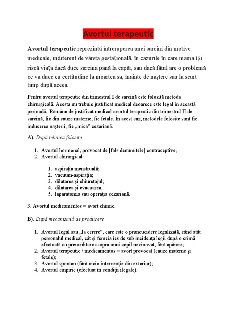 Avortul Terapeutic | PDF