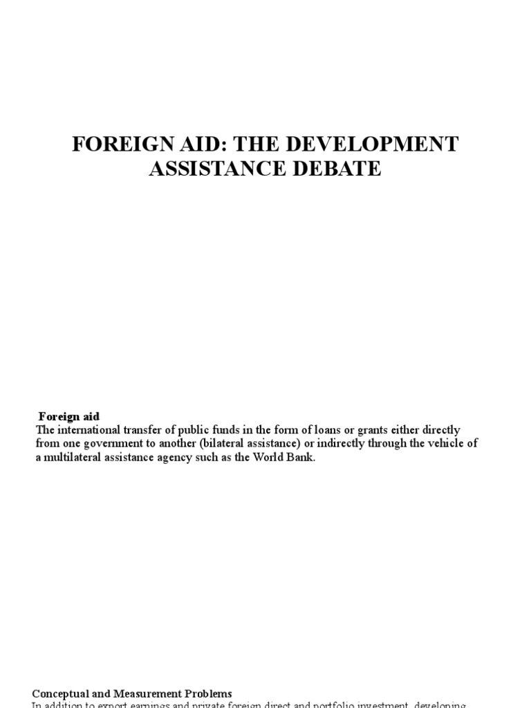 Foreign Aid: The Development Assistance Debate | PDF | Aids ...