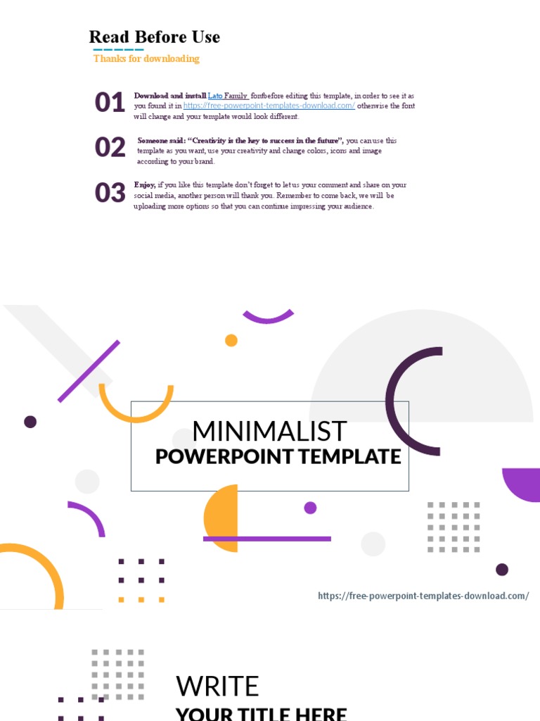 Minimalist PowerPoint Template Guide | PDF | Mass Media | World Wide Web