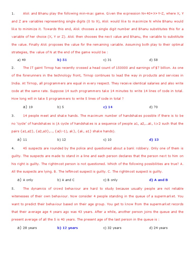 Min-Max Game and Logic Puzzles Analysis | PDF | Claude Monet | Ferrari