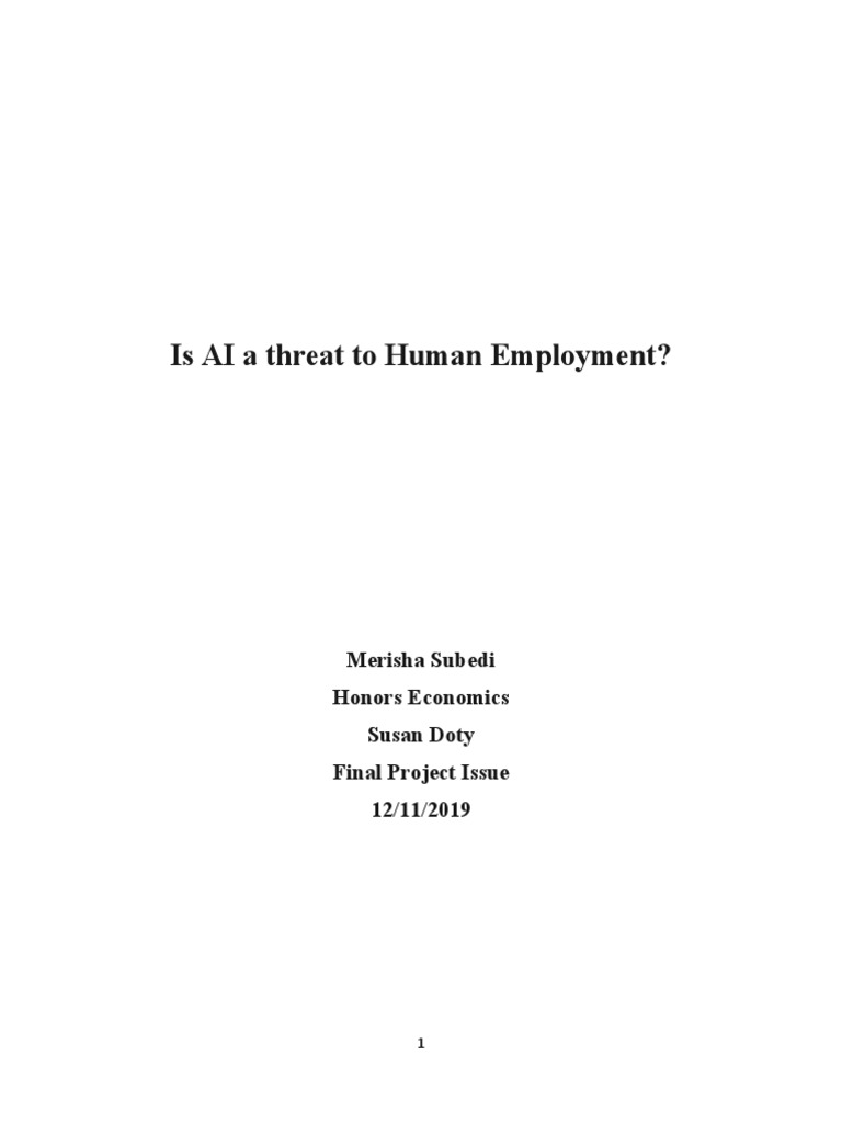 Is AI A Threat To Human Employment? | PDF | Artificial Intelligence ...