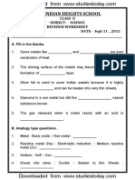 CBSE Class 10 Chemistry Worksheet - Metals and Non-Metals PDF