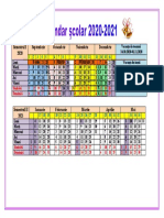 Calendar Școlar 2020-2021