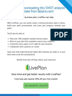 Thanks For Downloading This Swot Analysis: If You Are Writing A Business Plan, Liveplan Can Help