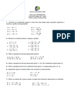 Cálculo diferencial lista funções 1o grau