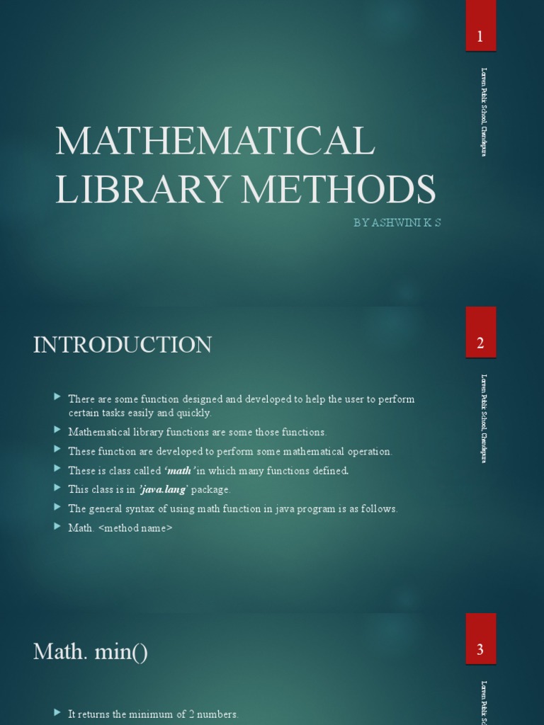 Mthematical Library Methods | PDF | Trigonometric Functions ...