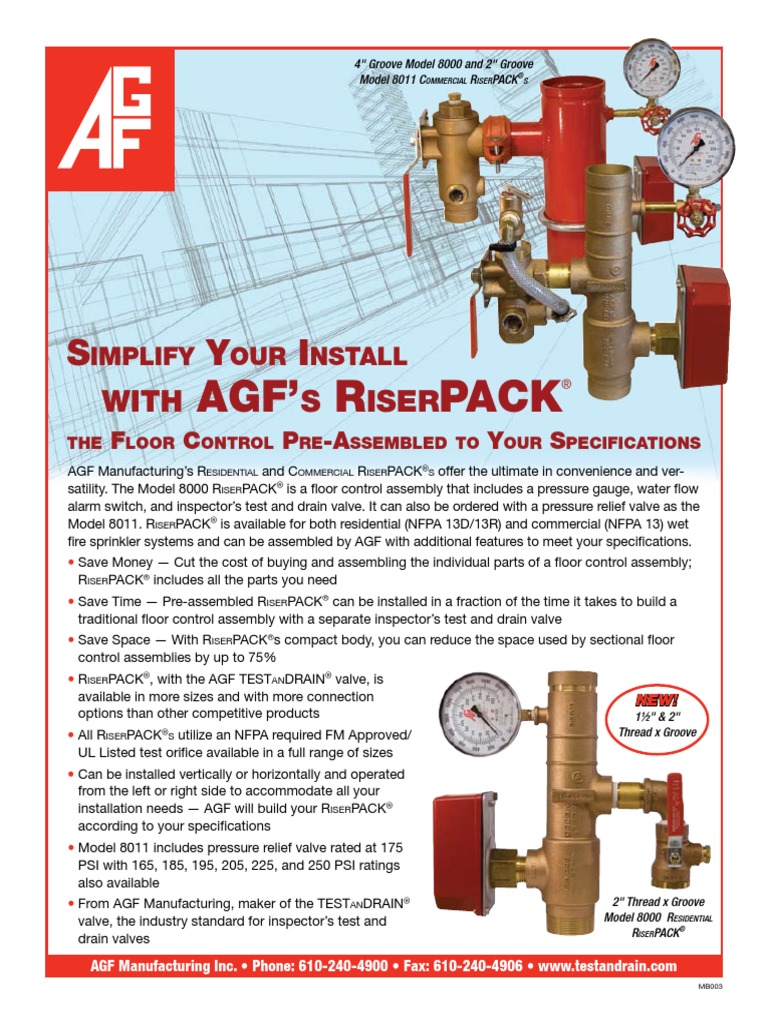 Agf' R Pack: With S Iser | PDF | Fire Sprinkler System | Valve