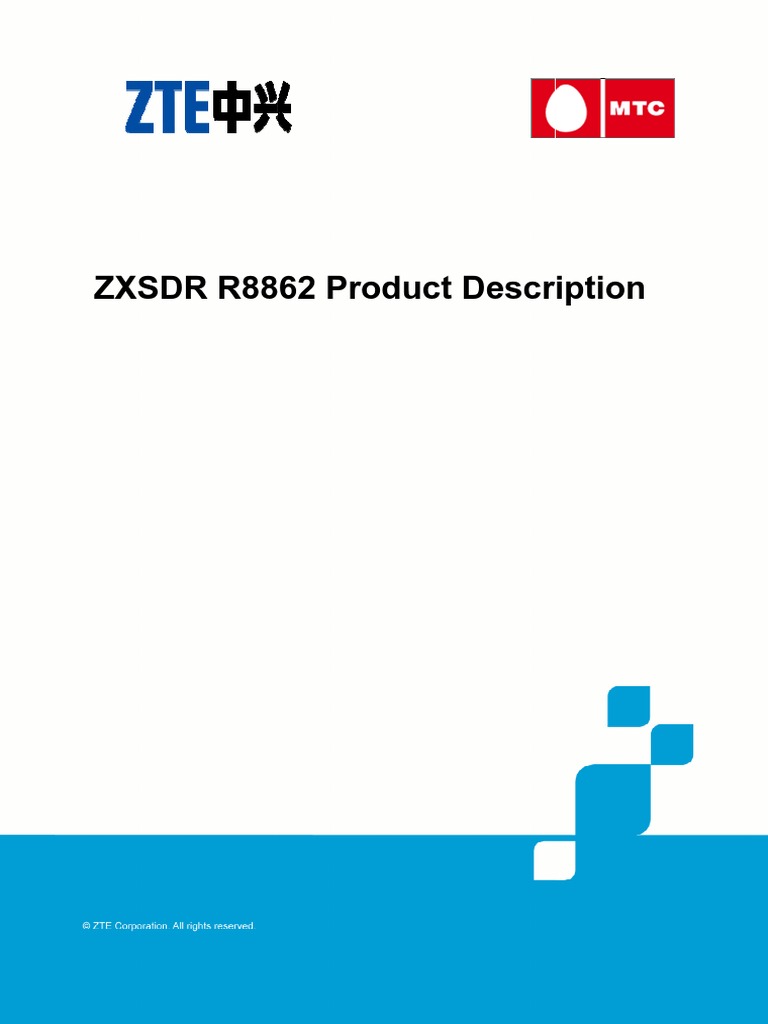 ZTE ZXSDR R8862 Product Description PDF | PDF | Lte