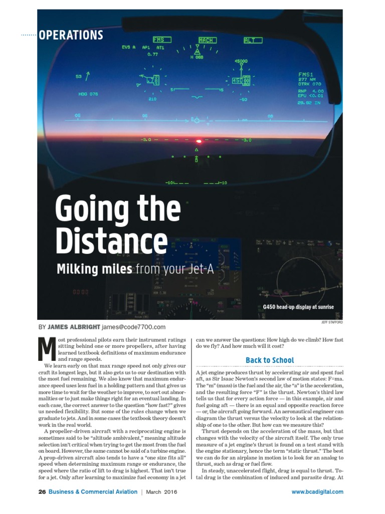 Going The Distance: Operations | PDF | Drag (Physics) | Jet Engine