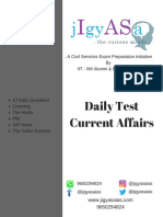 Daily Test Current Affairs: ..A Civil Services Exam Preparation Initiative by IIT - IIM Alumni & Ex IAS Officer