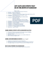 Events in Month of Ramadan