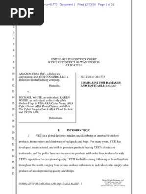 Amazon and YETI file counterfeit lawsuit