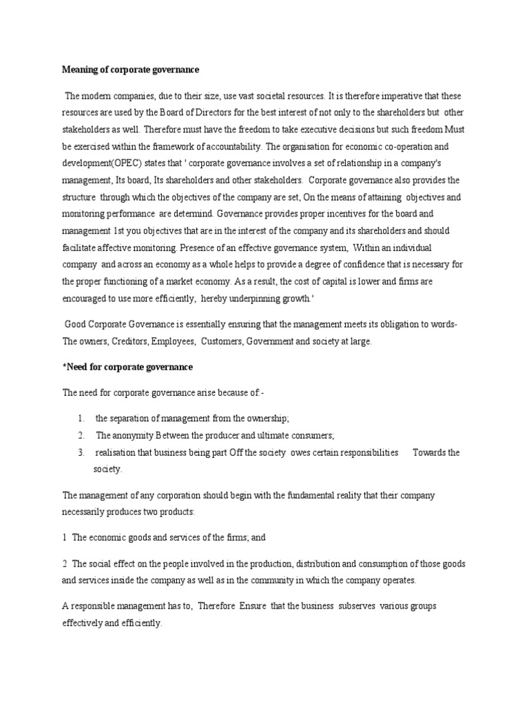 Corporate Governance | PDF | Corporate Governance | Board Of Directors