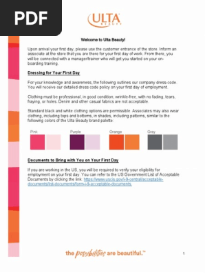 Ulta Beauty Dress Code Guidelines | PDF | Career & Growth | Business