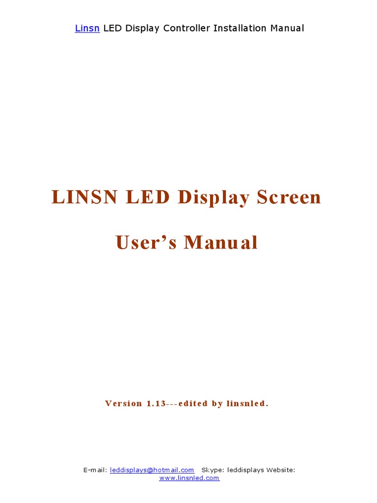 Linsn LED Display Controller Manual | PDF | Personal Computers ...