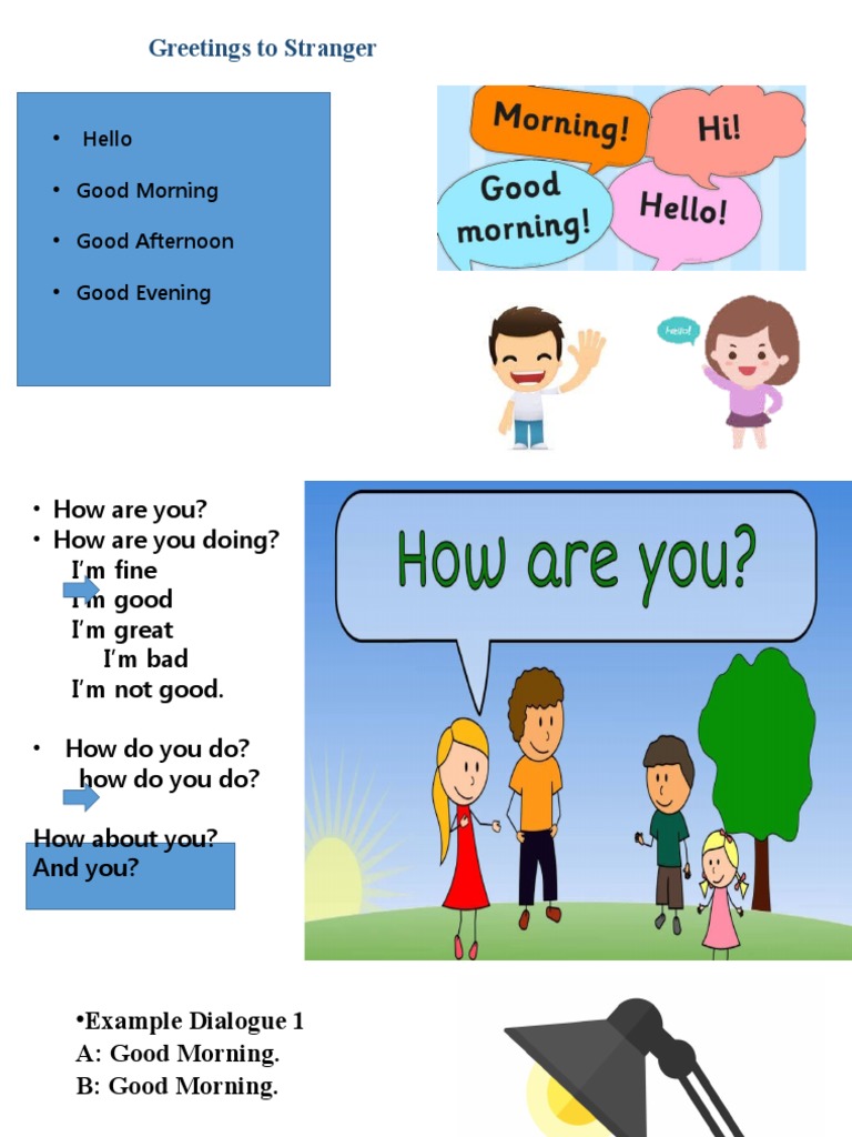 Greetings To Stranger: Hello Good Morning Good Afternoon Good Evening | PDF
