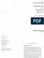 BEAUGRANDE Y DRESSLER - Introduccion A La Linguistica Del Texto PDF