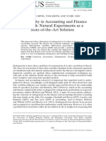 Endogeneity in Accounting and Finance Research Natural Experiments As A State-of-the-Art Solution