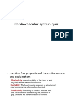 Cardiovascular System Quiz