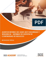 Auditor Interno Iso 22301:2019 Seguridad Y Resiliencia - Sistemas de Gestión de Continuidad de Negocio