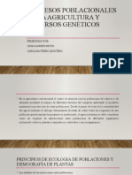 PROCESOS POBLACIONALES EN LA AGRICULTURA y Recursos Genéticos