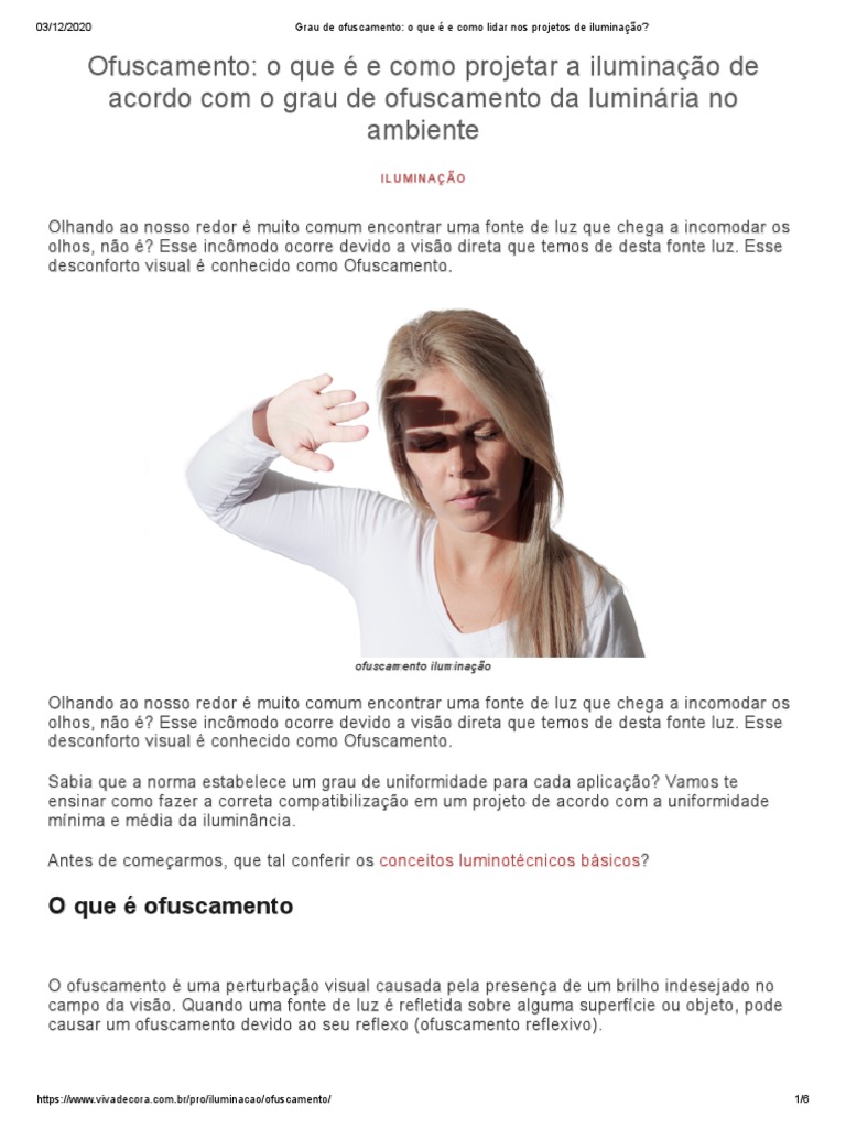 Grau de ofuscamento_ o que é e como lidar nos projetos de iluminação ...