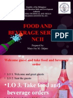 Welcome guest and take food and beverage order