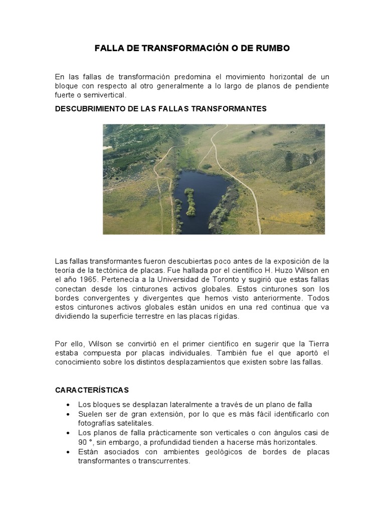 Falla de Transformación o de Rumbo | PDF | Placas tectónicas | Falla ...