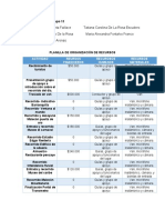 Planilla de Organización de Recursos