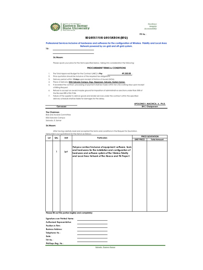 Quotation for WiFi Installation Services | PDF | Business | Government