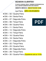 ADCLIN MEDICAL CENTER horário atendimento dezembro