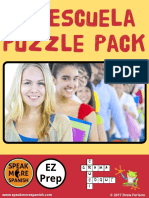 La Escuela Spanish Puzzle Packand Sub Plansfor School Vocabulary Vocabulario