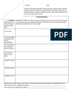 The True Story of The Three Little Pigs Textual Evidence Worksheet