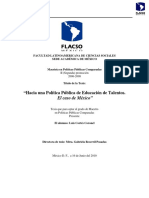 Hacia Una Política Púbica de Educación de Talentos - El Caso Deméxico - Luis Cortés Coronel - Thes - 2010 PDF