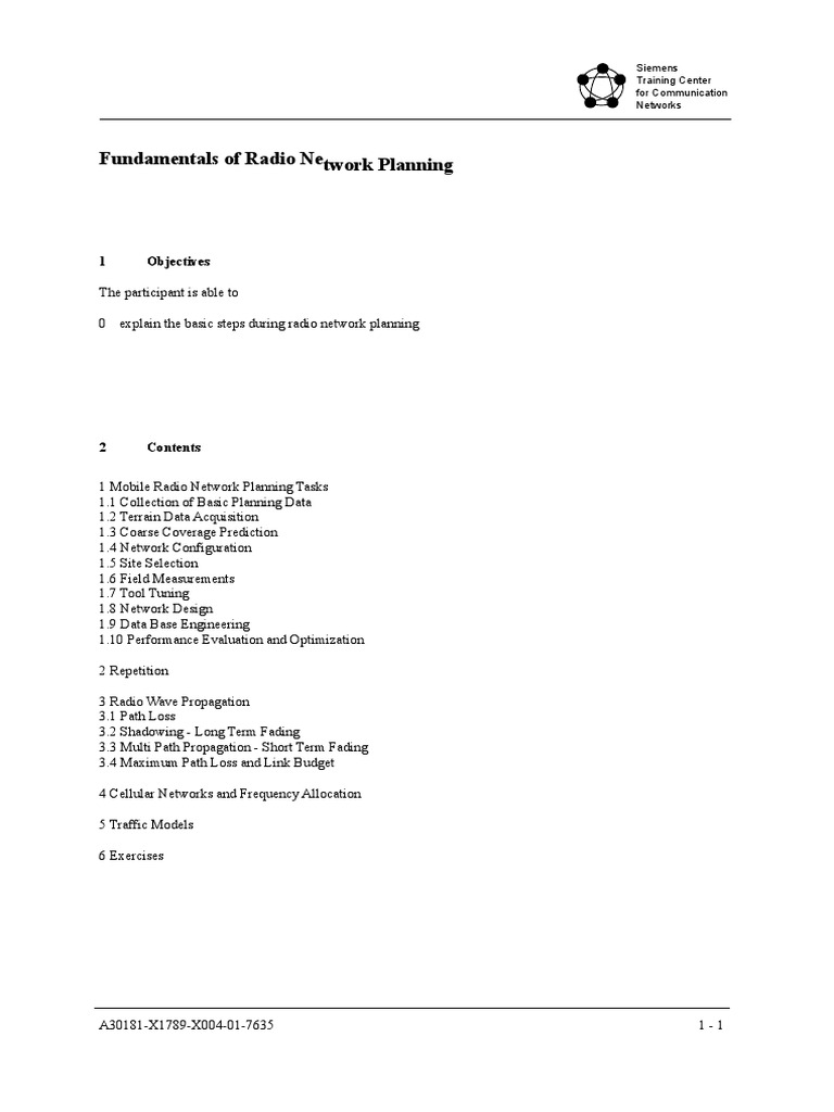 1789-01 Fundamental of Radio Network Planning | PDF | Radio | Radio ...