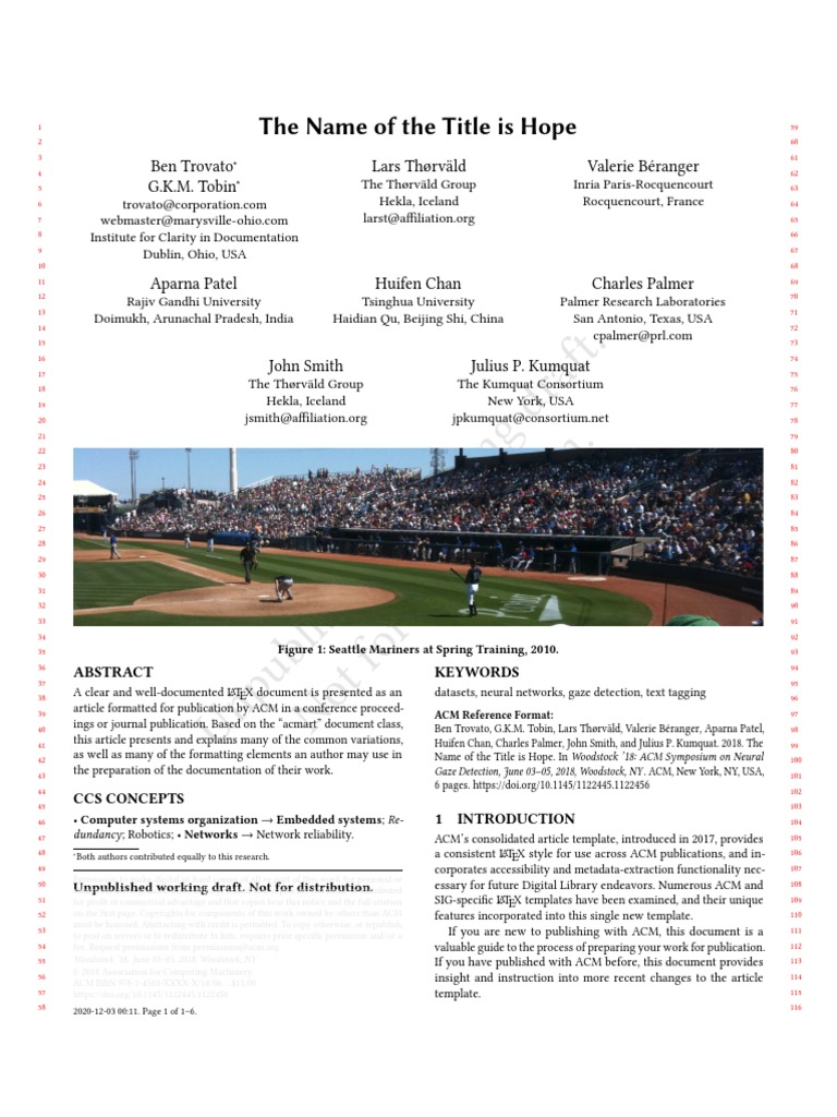 Acm Conference Proceedings Template – IXDVUA