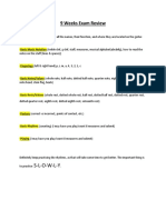 9 Weeks Exam Review: S-L-O-W-L-Y