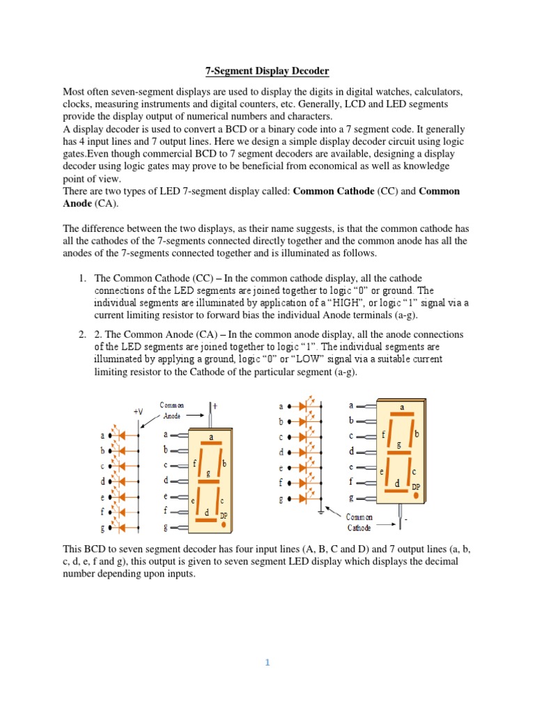 7-Segment Display Decoder | PDF | Logic Gate | Electronic Design