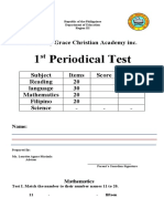 1 Periodical Test: Amazing Grace Christian Academy Inc