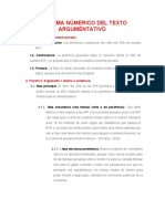 Esquema Númerico Del Texto Argumentativo - Avance