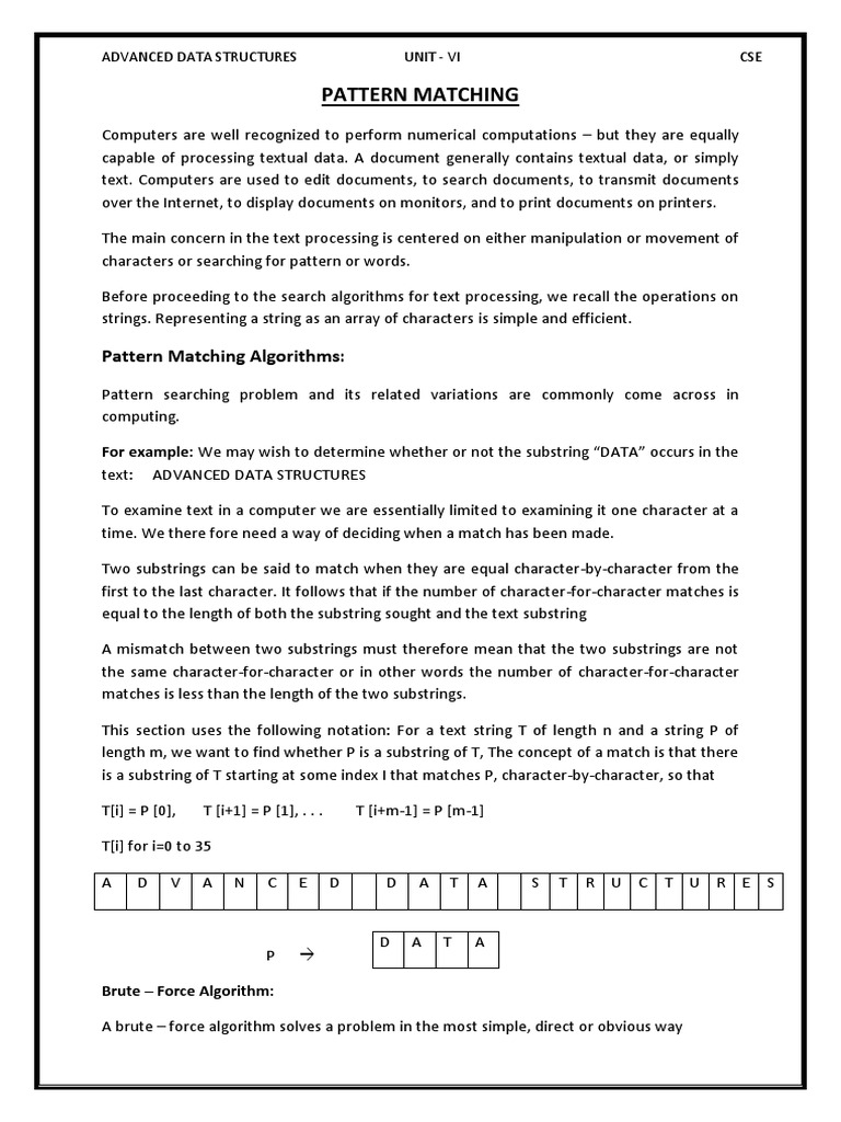 Pattern Matching Algorithms | PDF | String (Computer Science ...