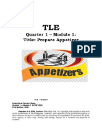 Quarter 1 - Module 1: Title: Prepare Appetizer