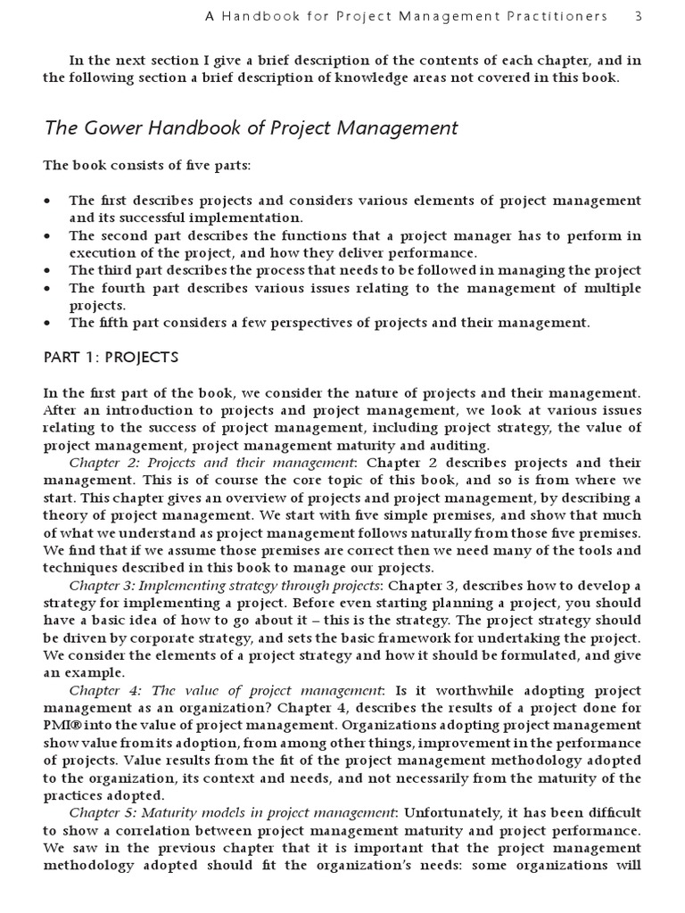 The Gower Handbook of Project Management: Part 1: Projects | PDF ...