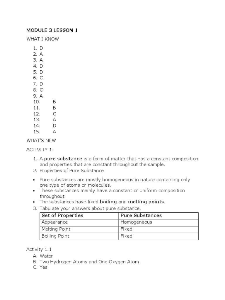 Understanding Pure Substances and Mixtures | PDF | Homogeneity And ...