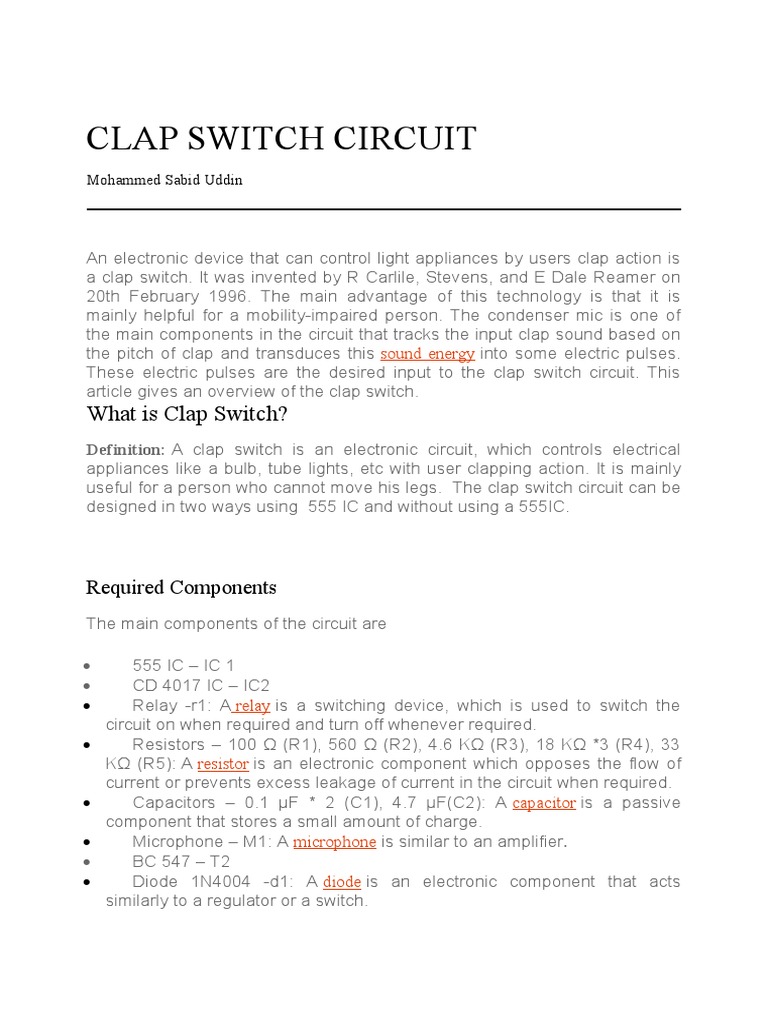 The Clapper Clap On Clap Off Light Sensor Wireless Switch 2 Lights