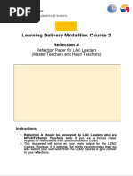 Learning Delivery Modalities Course 2: Reflection A