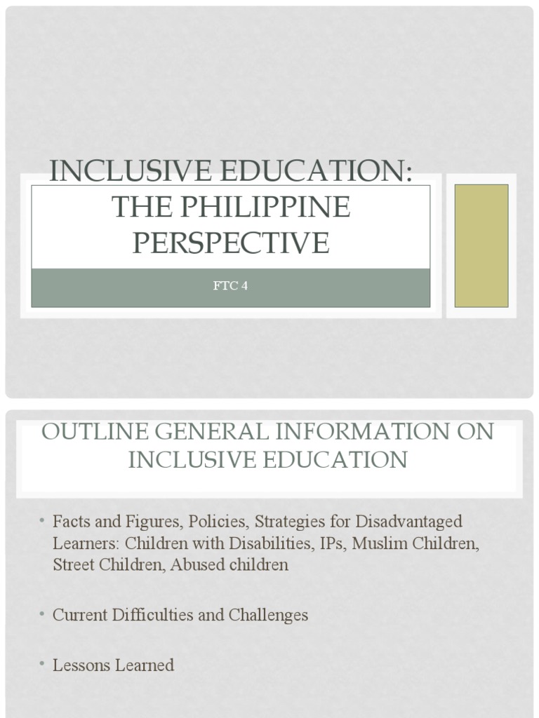 Inclusive Education in the Philippines | PDF | Inclusion (Education ...